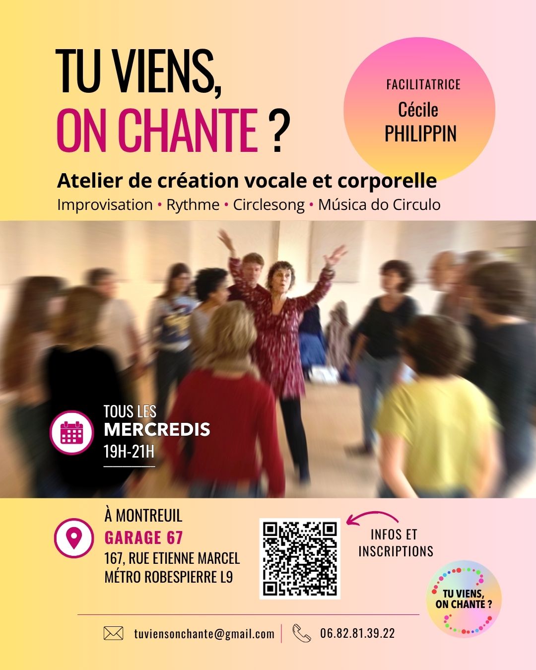 Atelier de création vocale et corporelle à Montreuil