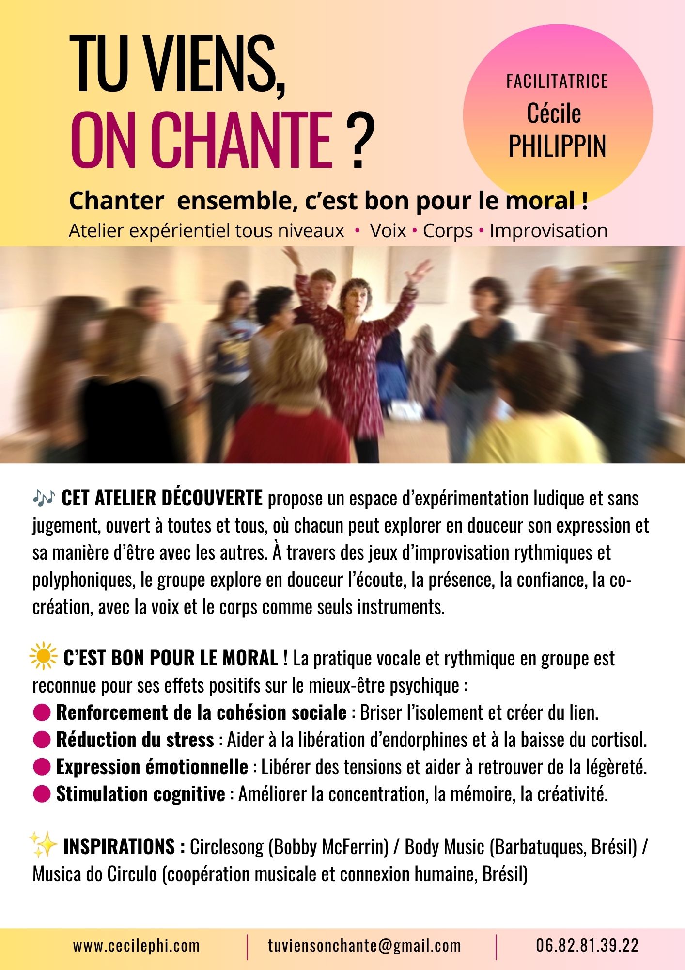 Atelier decouverte C'est bon pour le moral !